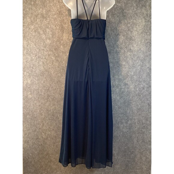Azazie Flowing Blue Dress Size J16 Floor Length Halter *Read Description* - Picture 2 of 11